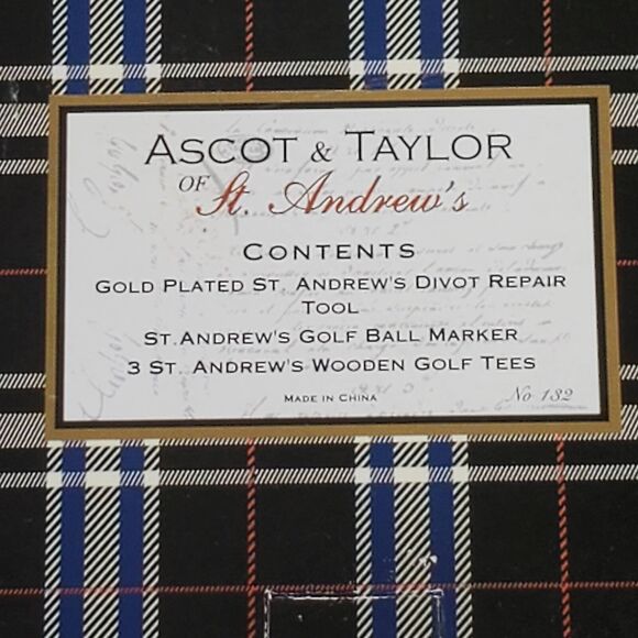 Ascot & Taylor Of St Andrews Divot Repair Tool New Tees Marker Gold Plated Set - Picture 10 of 13